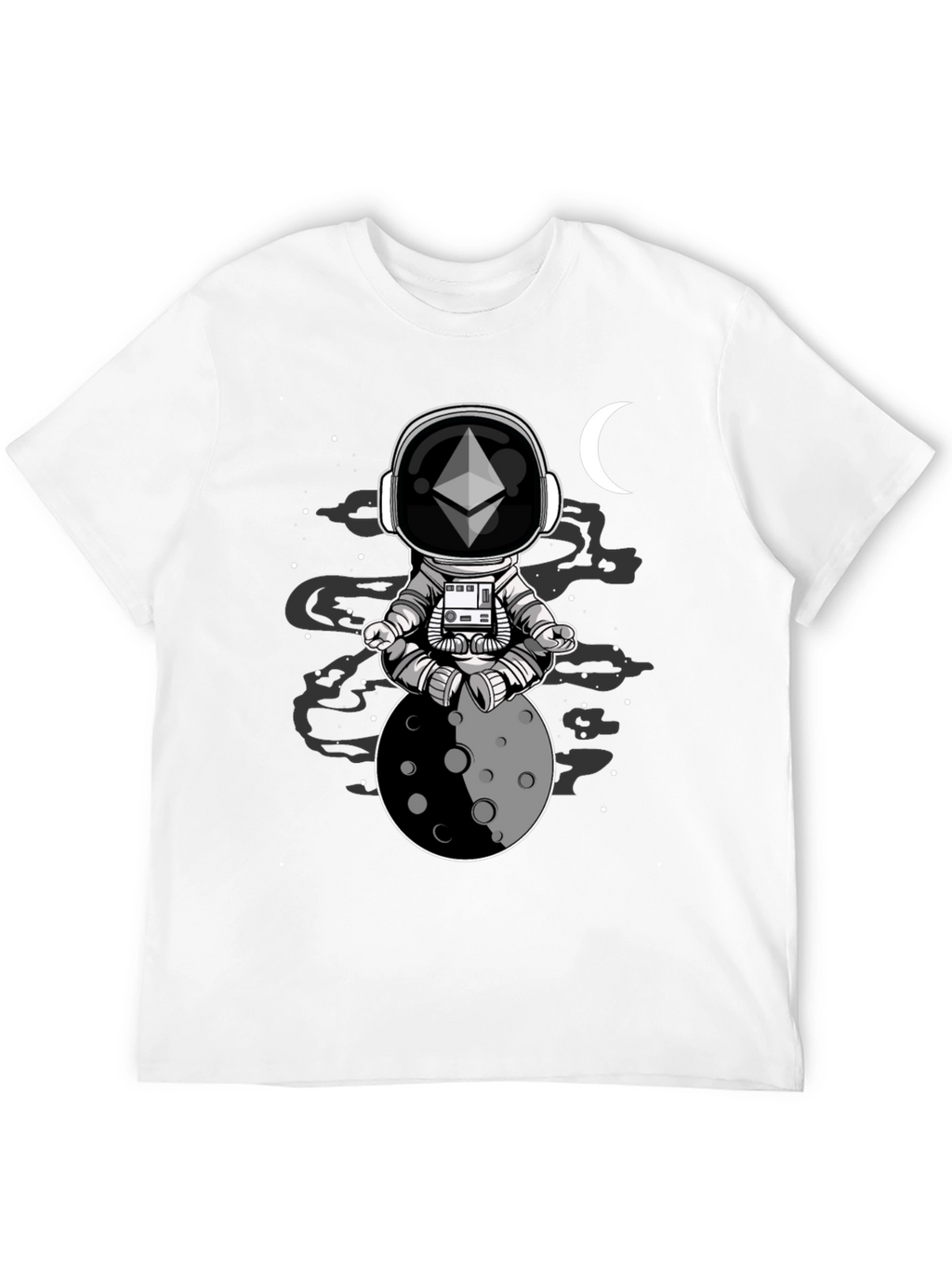 Ethereum Moon Meditation T-Shirt - Space Crypto Tee