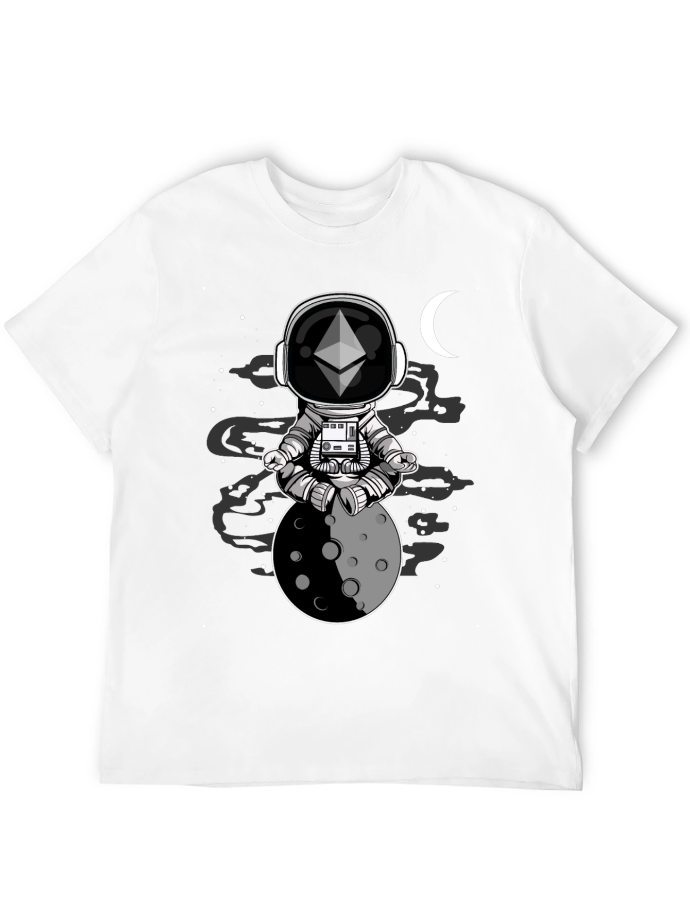 Ethereum Moon Meditation T-Shirt - Space Crypto Tee