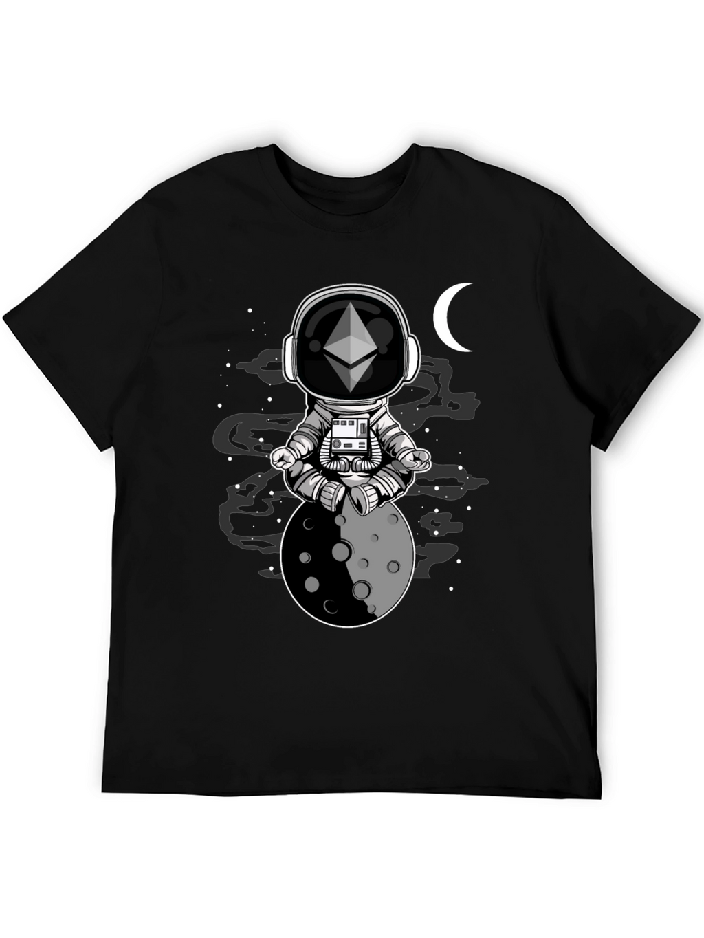 Ethereum Moon Meditation T-Shirt - Space Crypto Tee