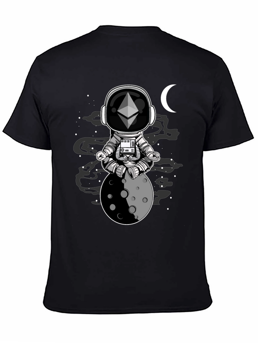 Ethereum Moon Meditation T-Shirt - Space Crypto Tee