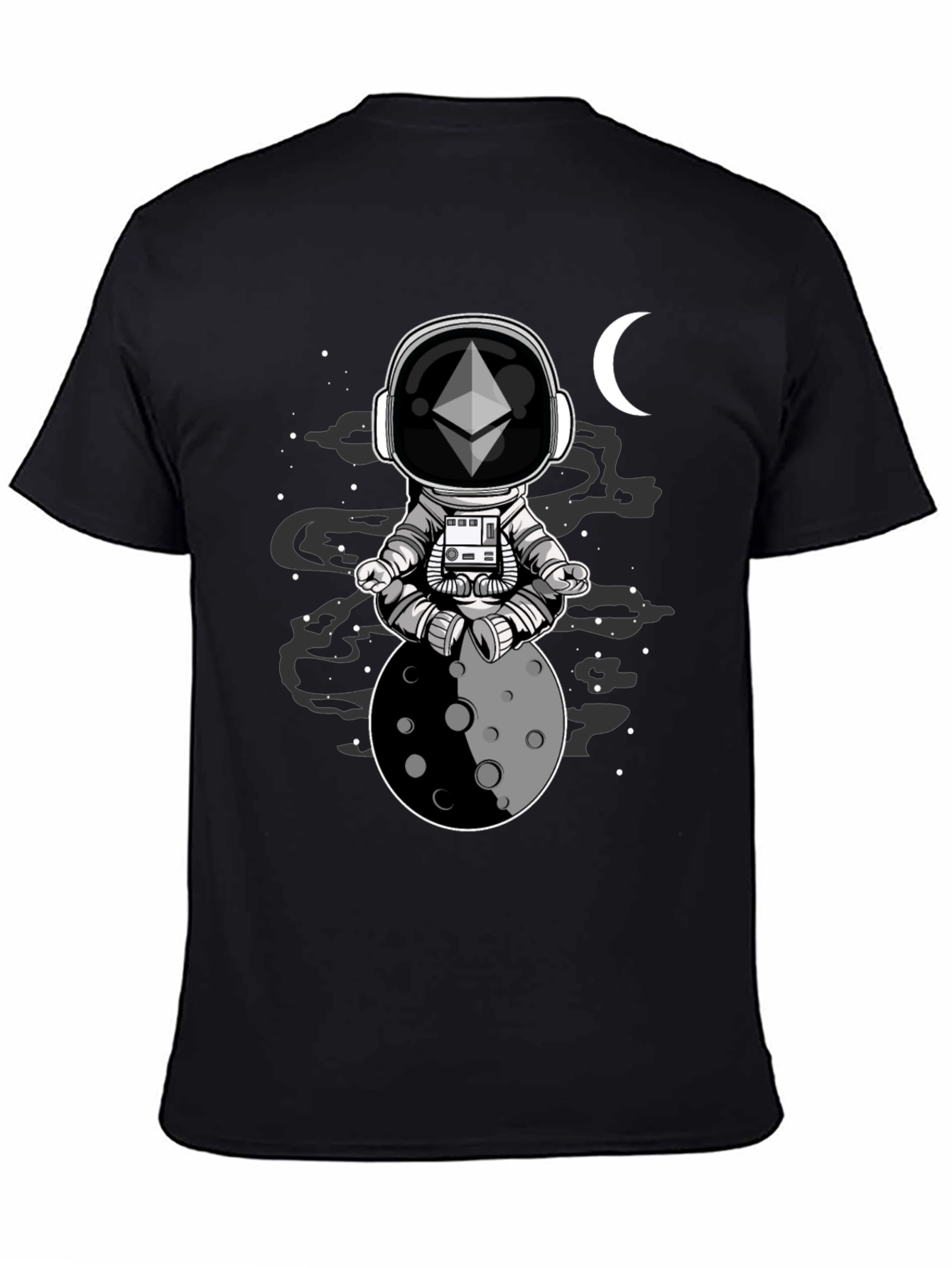 Ethereum Moon Meditation T-Shirt - Space Crypto Tee