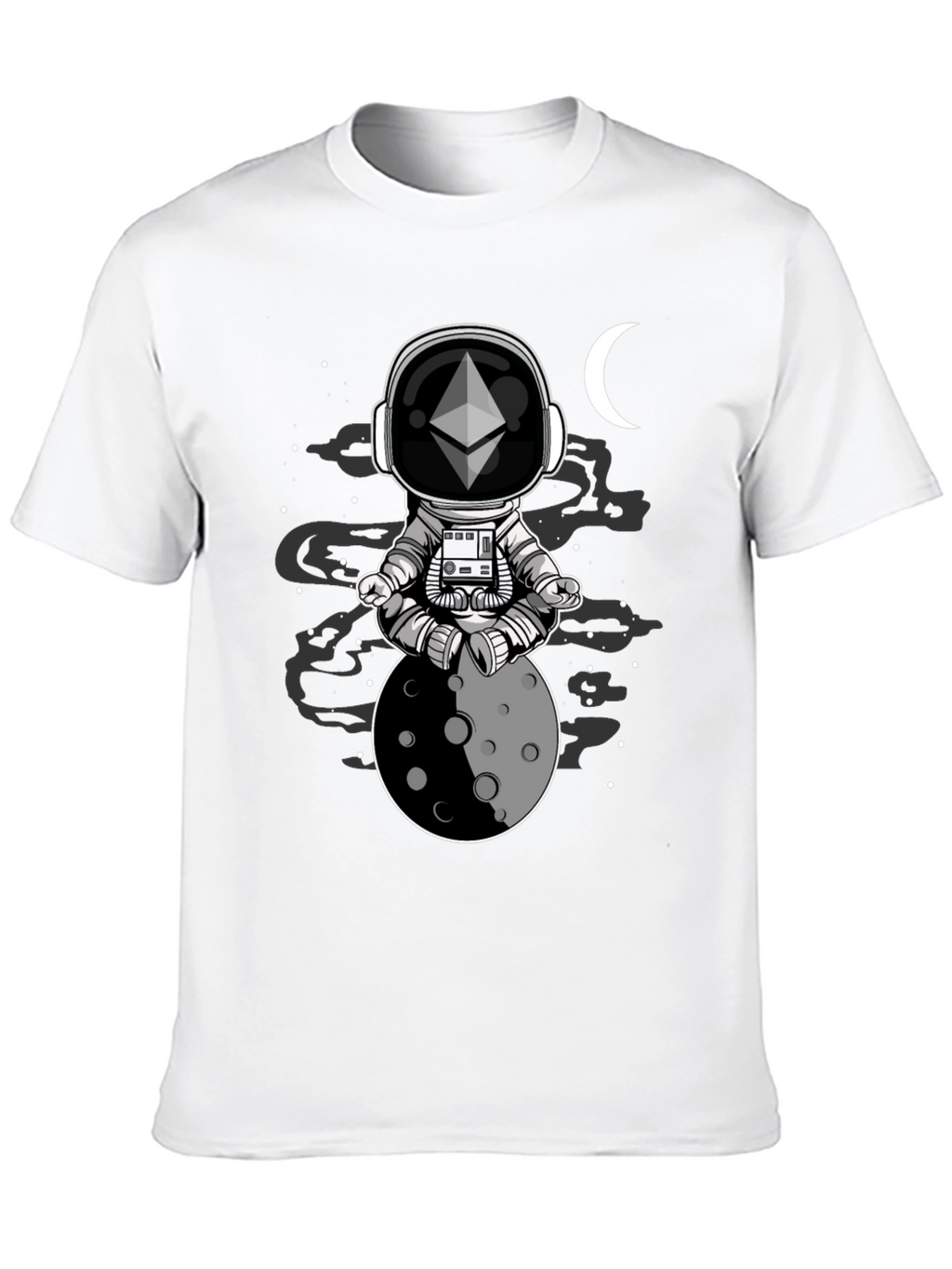 Ethereum Moon Meditation T-Shirt - Space Crypto Tee