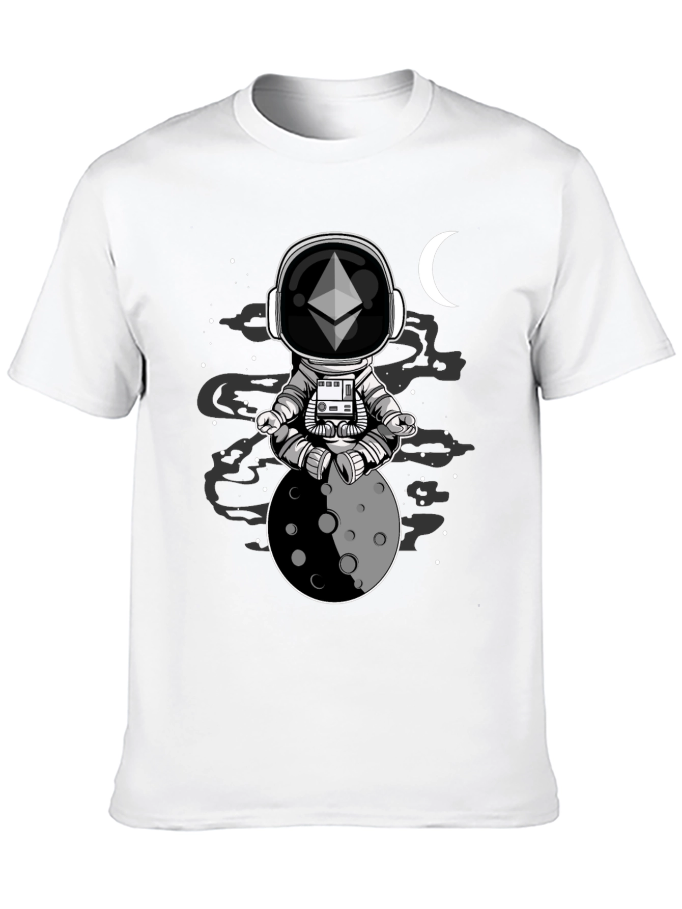 Ethereum Moon Meditation T-Shirt - Space Crypto Tee