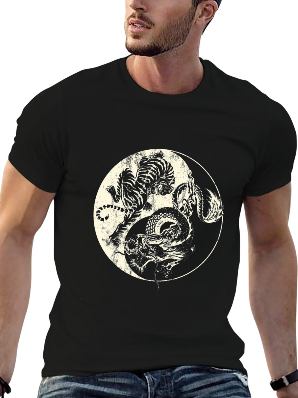 Yin Yang Tiger & Dragon Graphic Tee