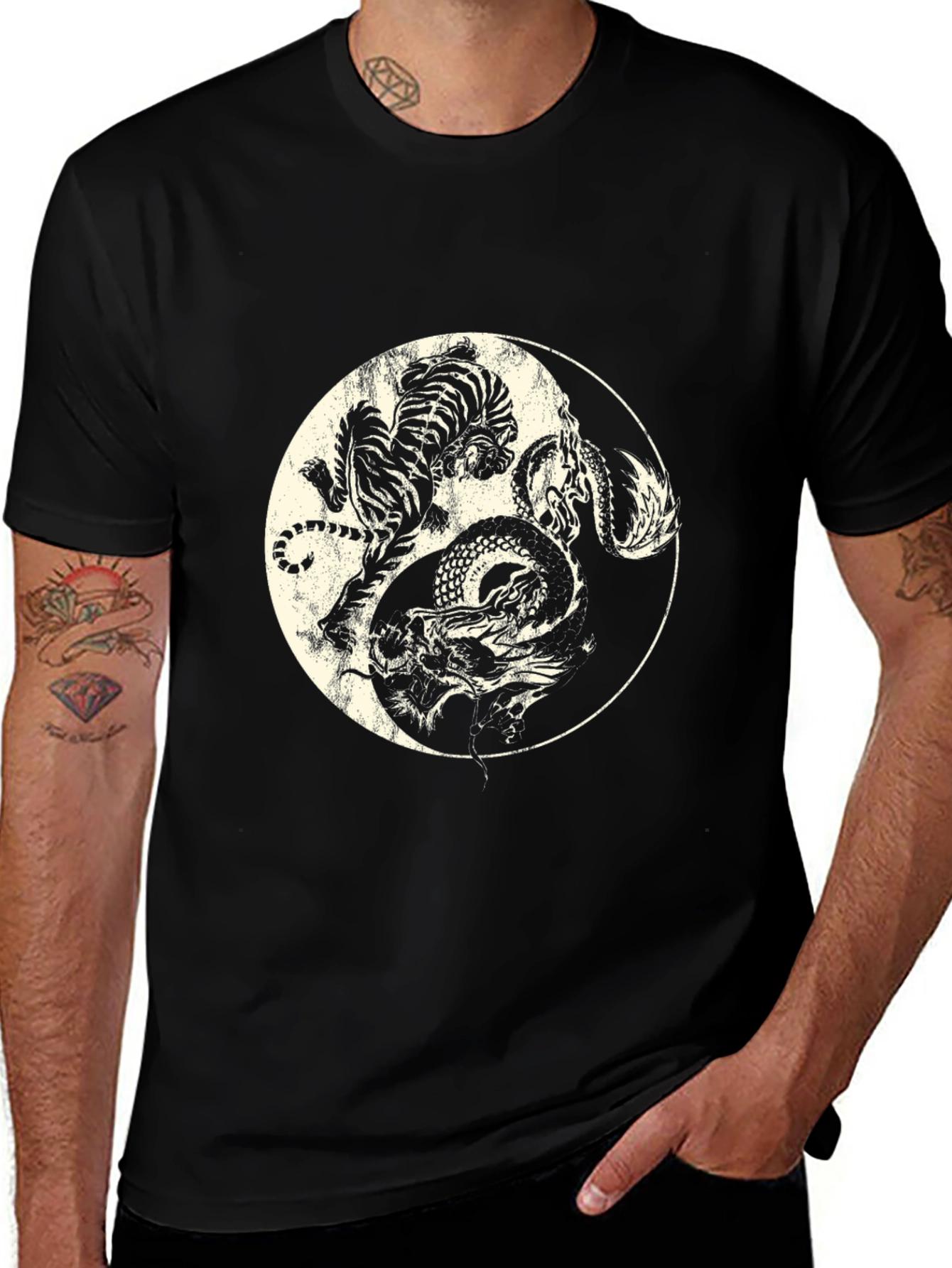 Yin Yang Tiger & Dragon Graphic Tee