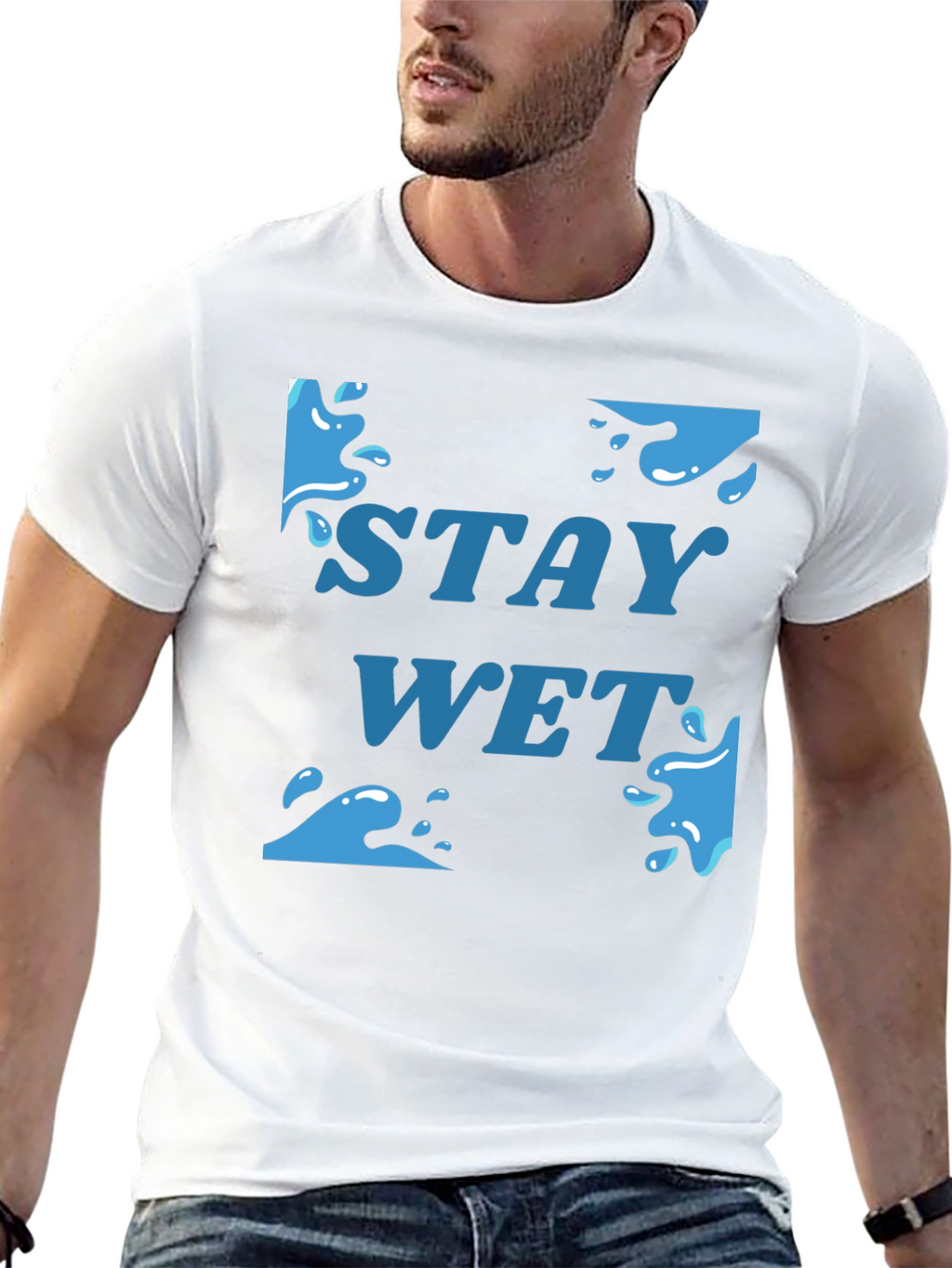 Stay Wet Graphic T-Shirt - Black Cotton Tee