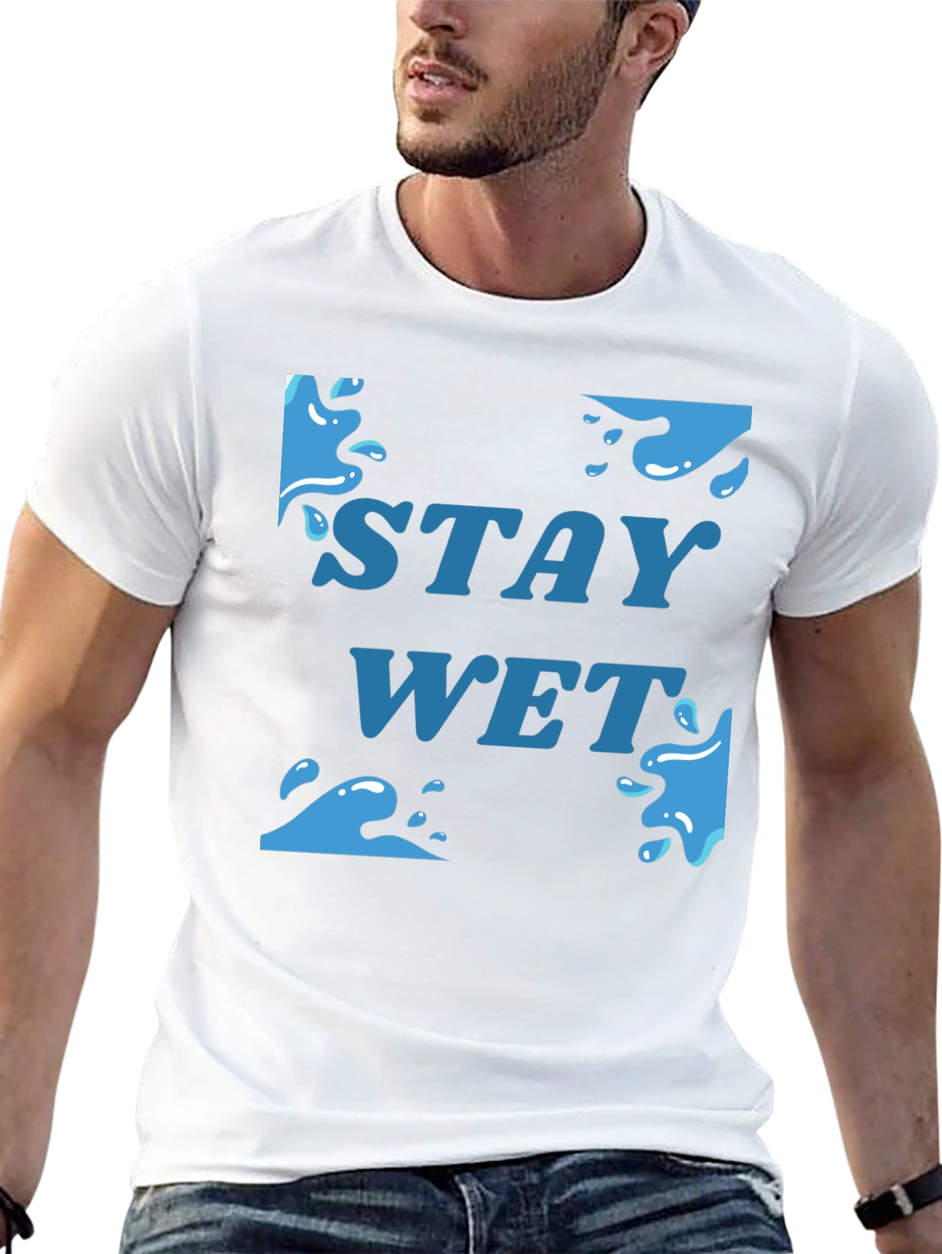 Stay Wet Graphic T-Shirt - Black Cotton Tee