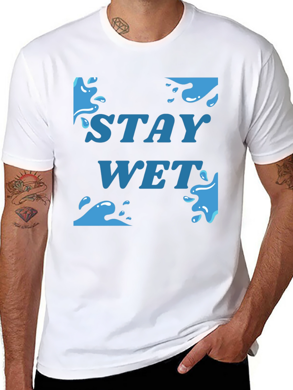 Stay Wet Graphic T-Shirt - Black Cotton Tee