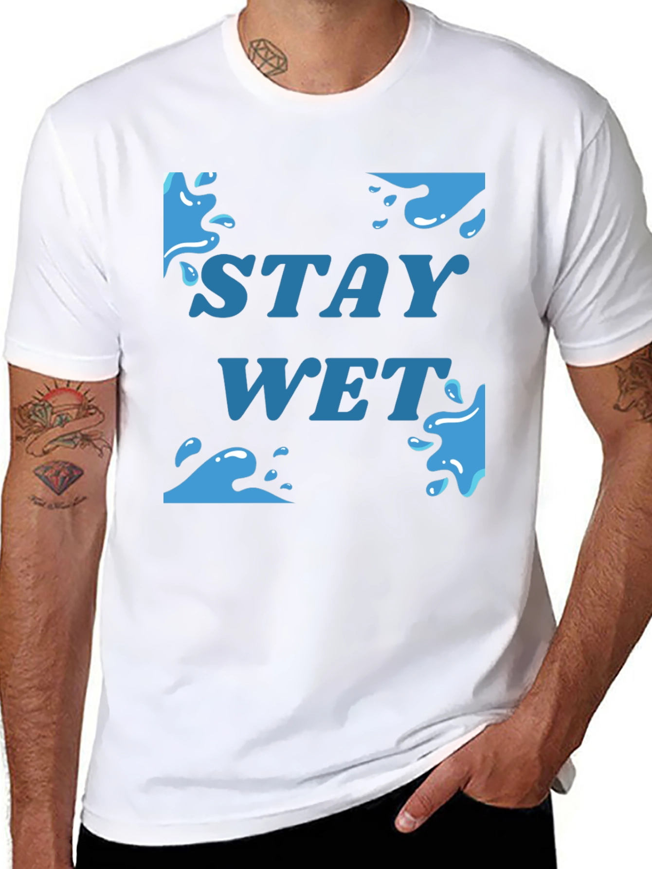 Stay Wet Graphic T-Shirt - Black Cotton Tee