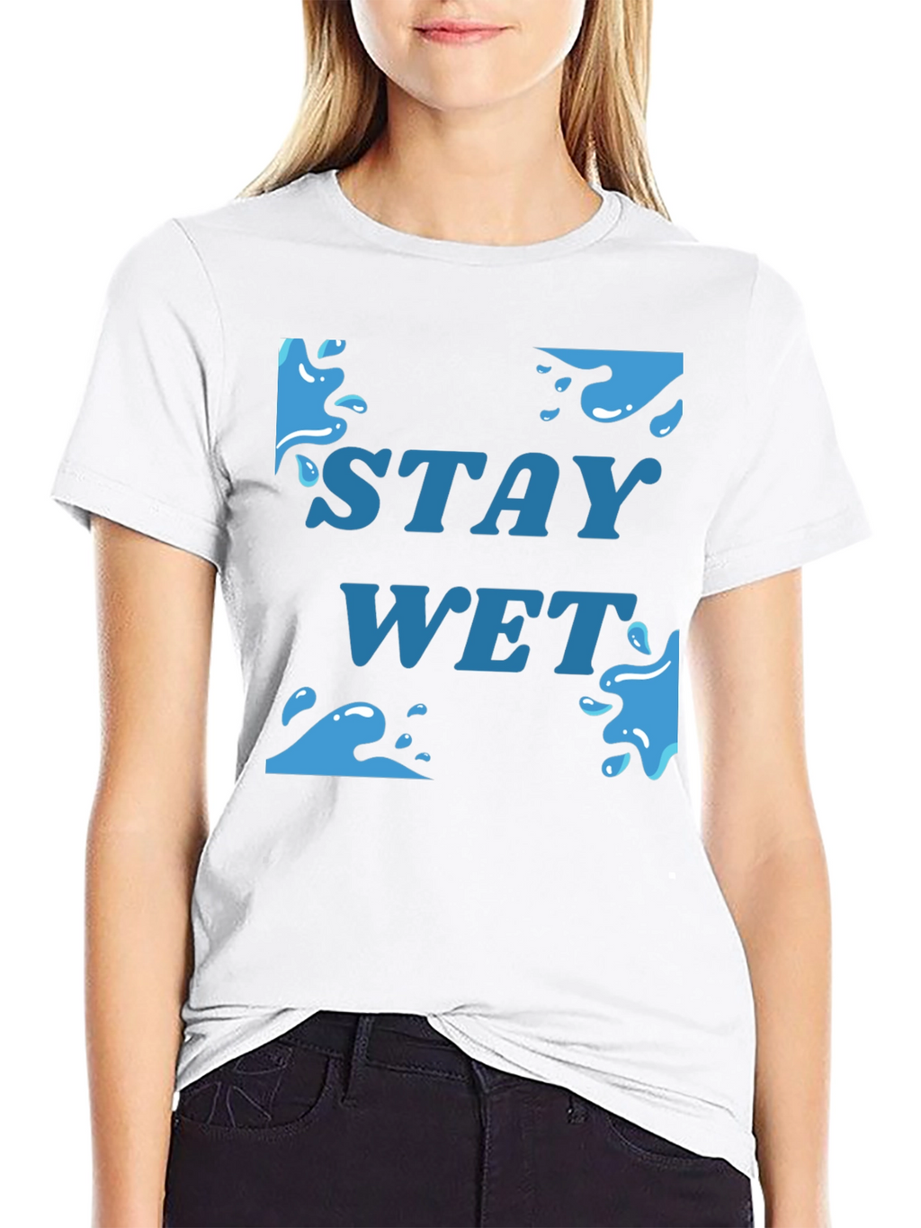 Stay Wet Graphic T-Shirt - Black Cotton Tee
