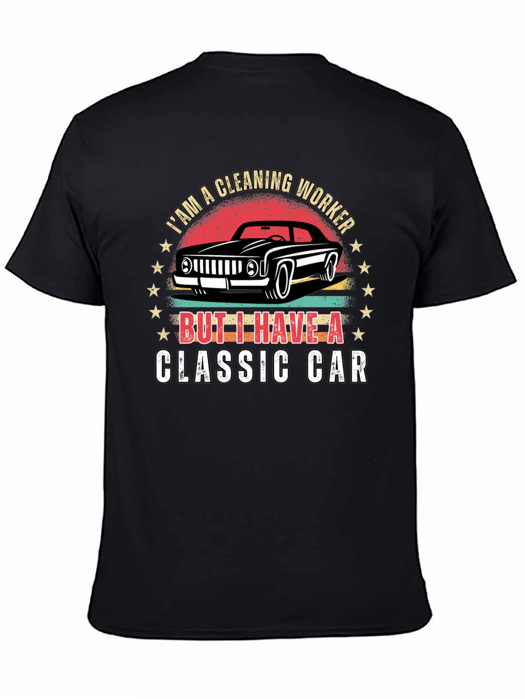 Cleaning Worker Classic Car Graphic T-Shirt