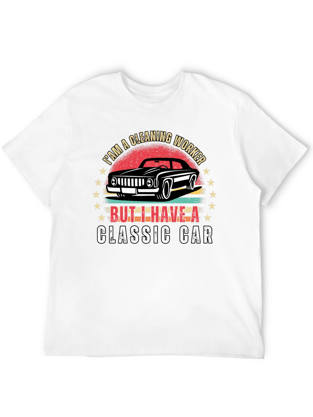 Cleaning Worker Classic Car Graphic T-Shirt