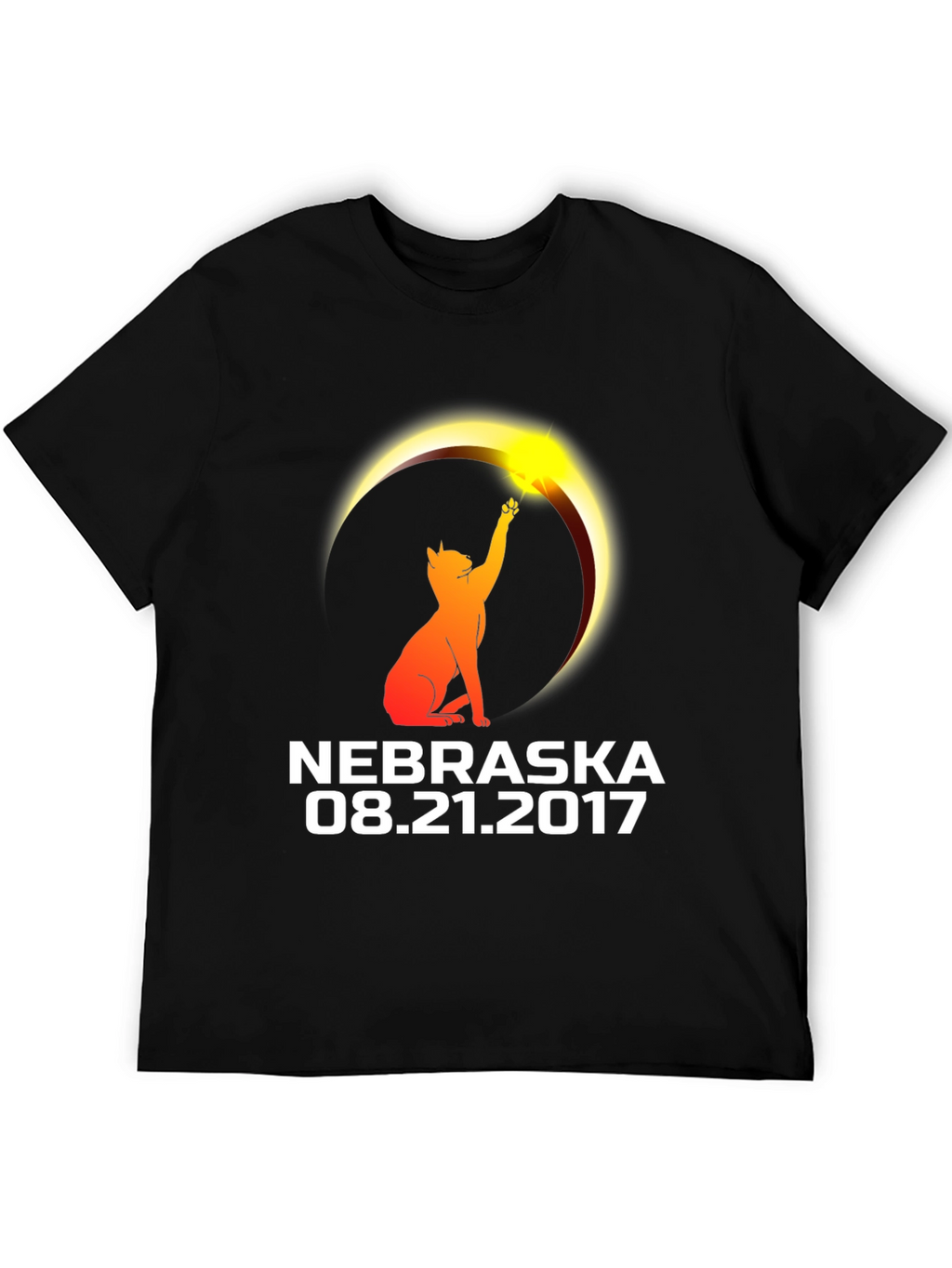Nebraska Eclipse 2017 Cat T-Shirt