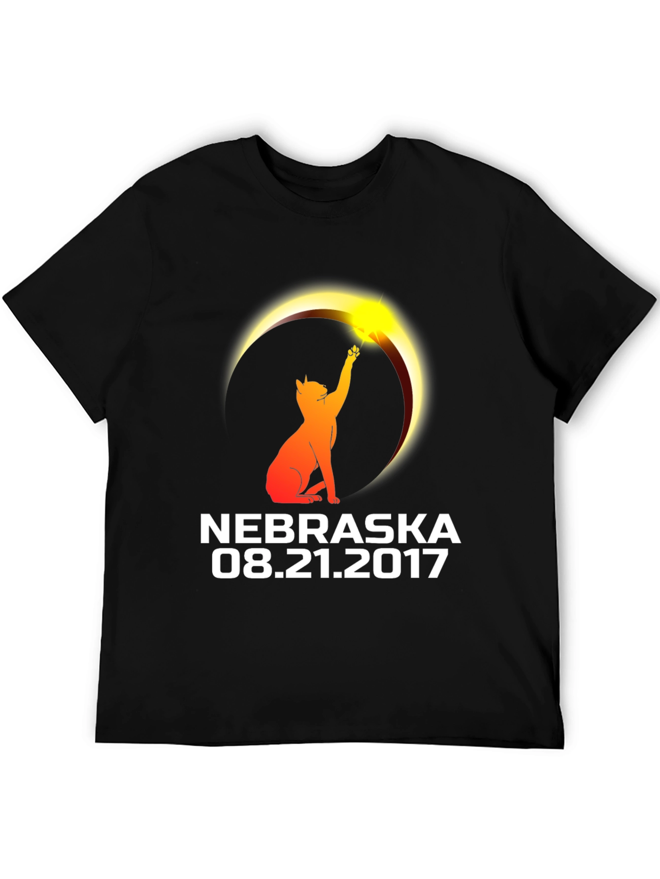 Nebraska Eclipse 2017 Cat T-Shirt