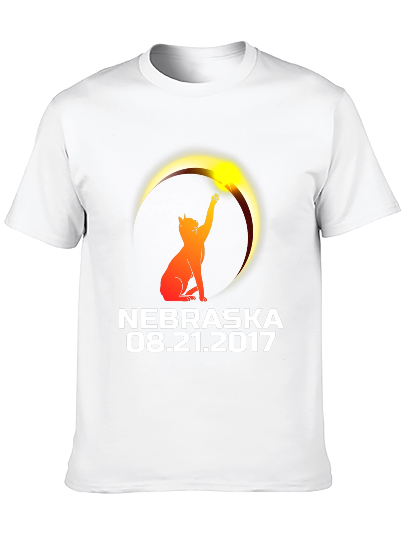 Nebraska Eclipse 2017 Cat T-Shirt