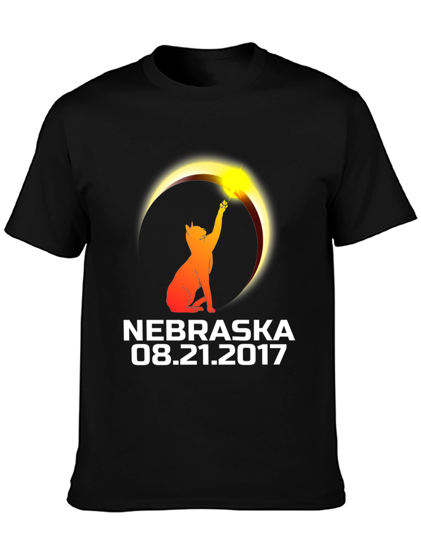 Nebraska Eclipse 2017 Cat T-Shirt