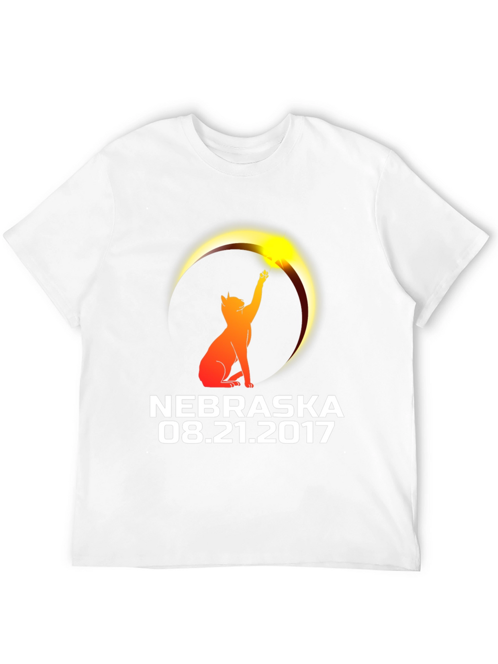 Nebraska Eclipse 2017 Cat T-Shirt