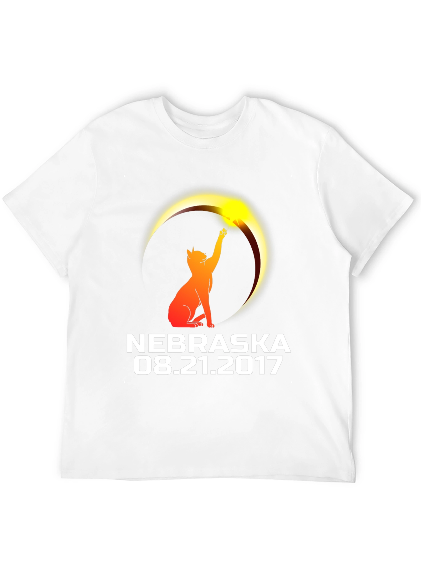 Nebraska Eclipse 2017 Cat T-Shirt