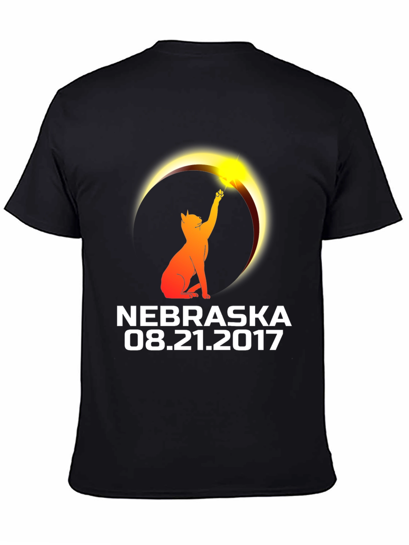 Nebraska Eclipse 2017 Cat T-Shirt
