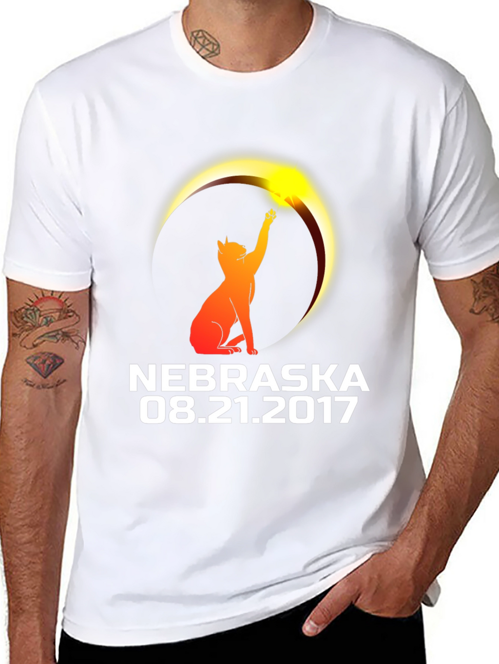 Nebraska Eclipse 2017 Cat T-Shirt