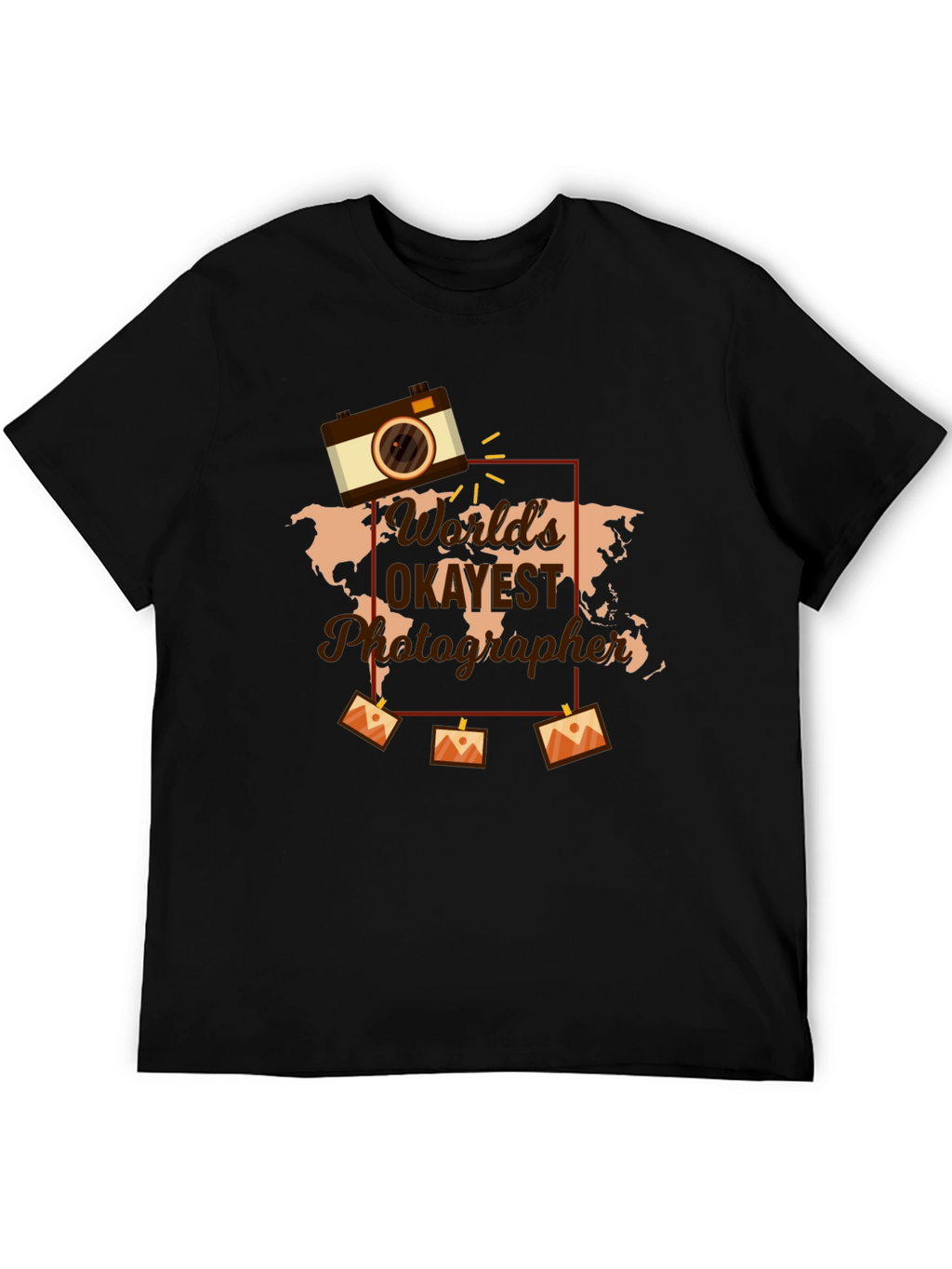 Worlds Okayest Photographer Black Graphic Tee