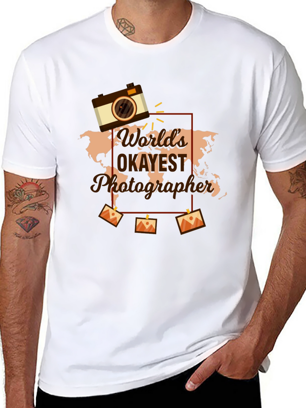 Worlds Okayest Photographer Black Graphic Tee