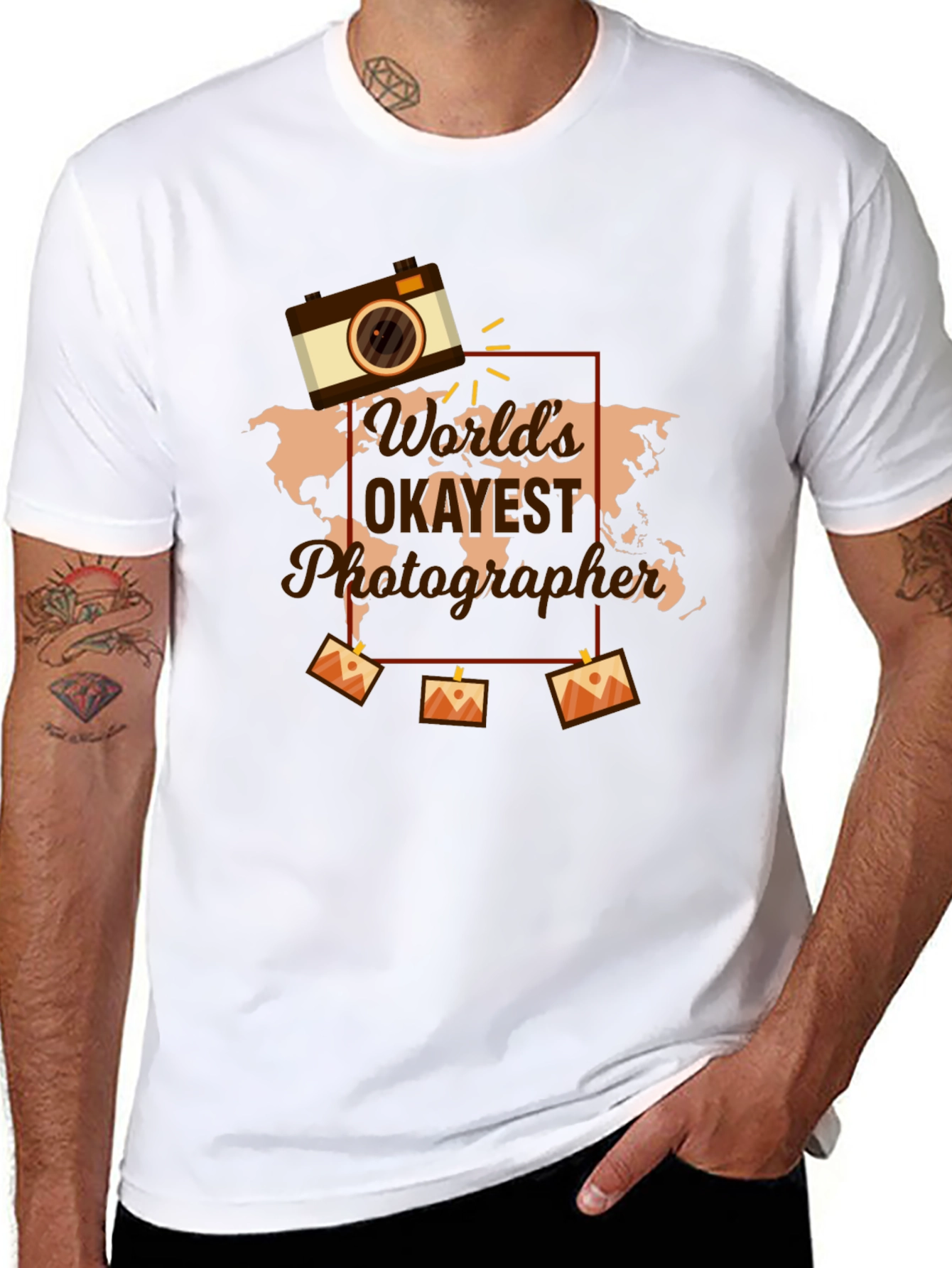 Worlds Okayest Photographer Black Graphic Tee