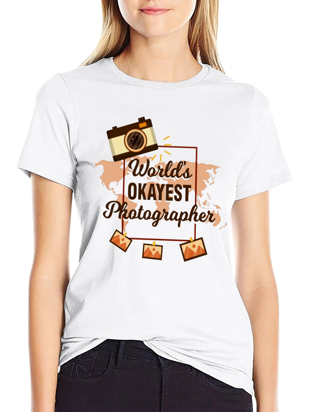 Worlds Okayest Photographer Black Graphic Tee