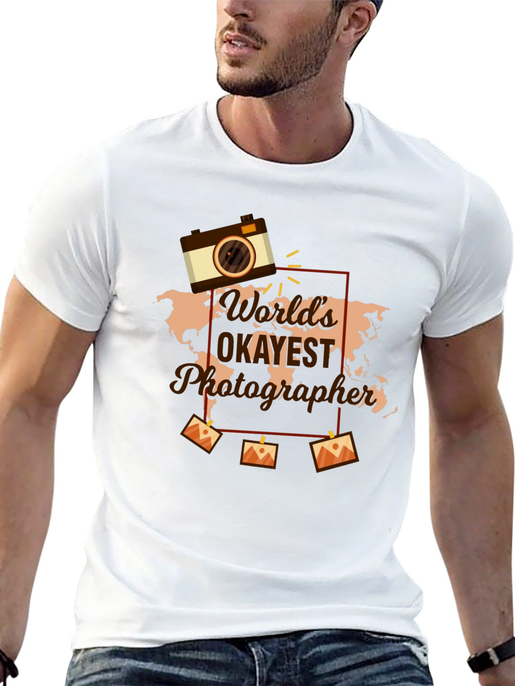 Worlds Okayest Photographer Black Graphic Tee