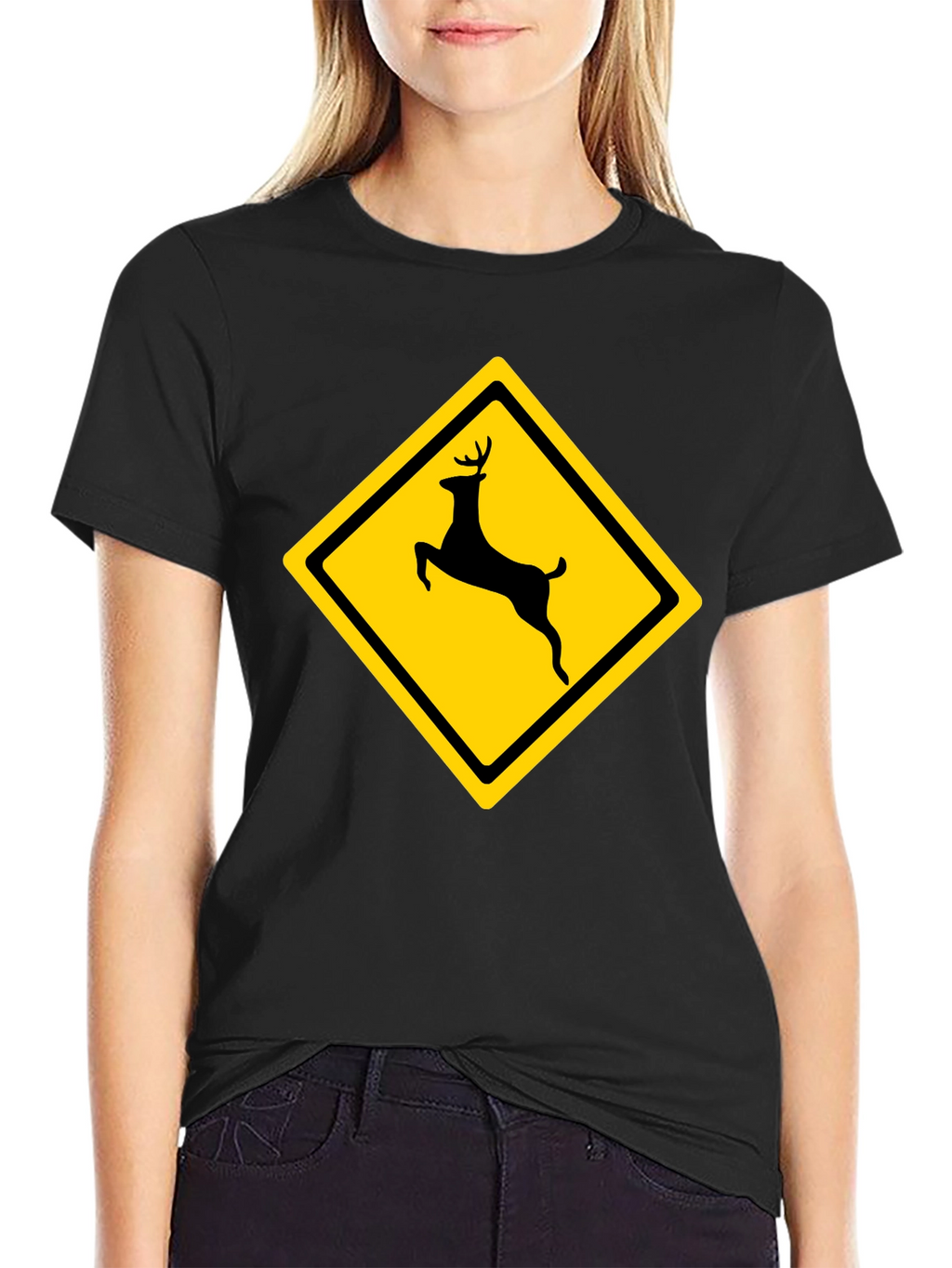 Deer Crossing T-Shirt - Novelty Graphic Tee