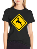 Deer Crossing T-Shirt - Novelty Graphic Tee