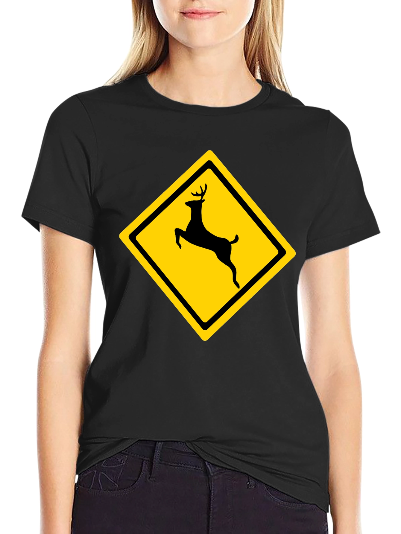 Deer Crossing T-Shirt - Novelty Graphic Tee
