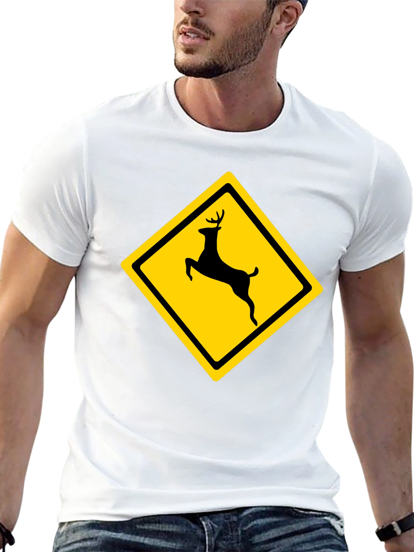 Deer Crossing T-Shirt - Novelty Graphic Tee