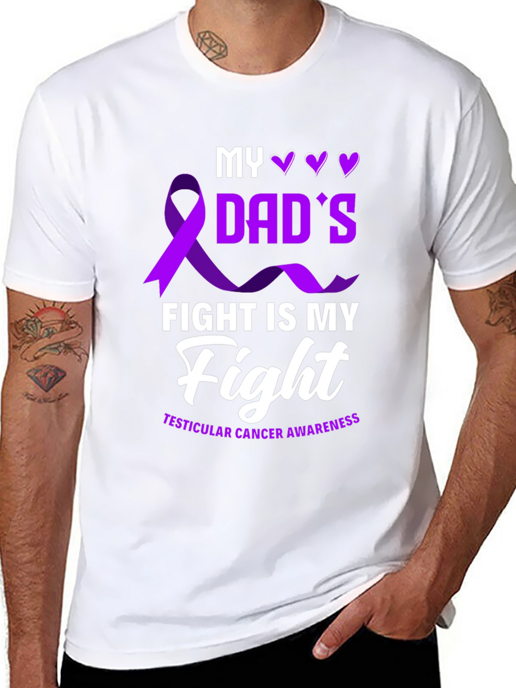 Dads Fight T-Shirt - Testicular Cancer Awareness