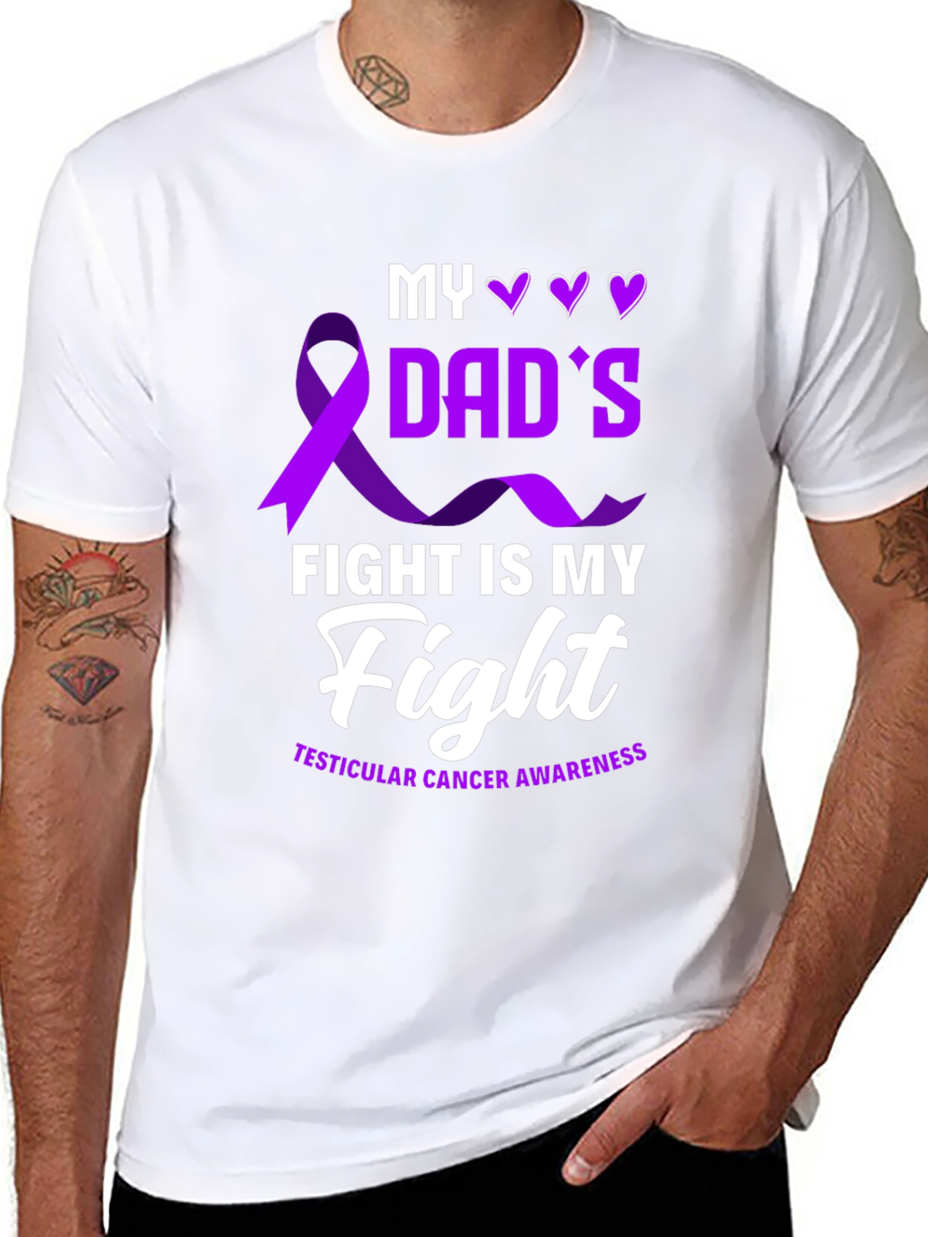 Dads Fight T-Shirt - Testicular Cancer Awareness