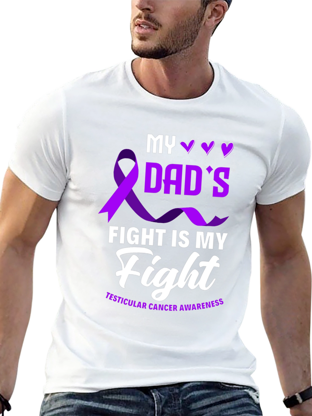 Dads Fight T-Shirt - Testicular Cancer Awareness