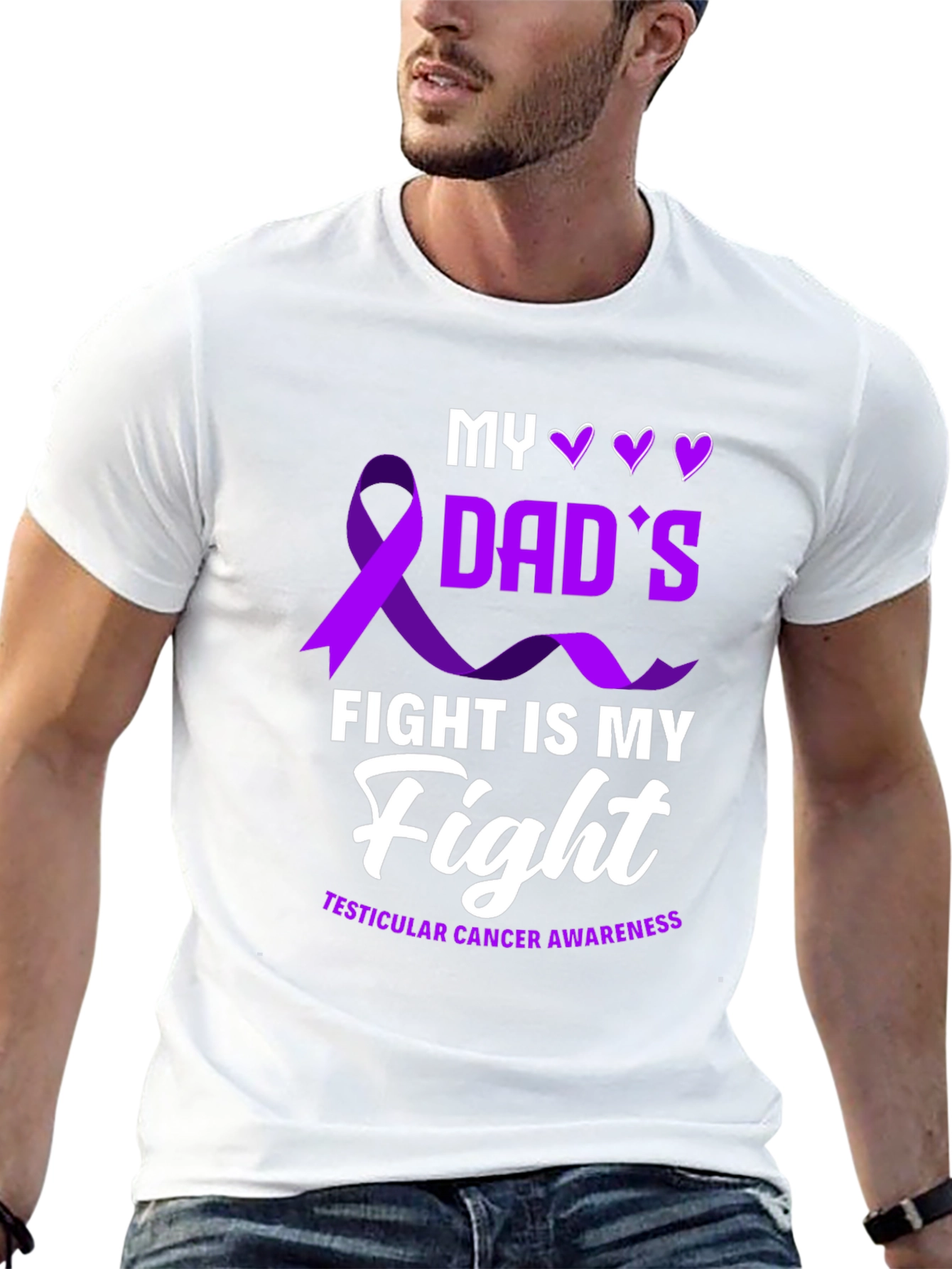 Dads Fight T-Shirt - Testicular Cancer Awareness
