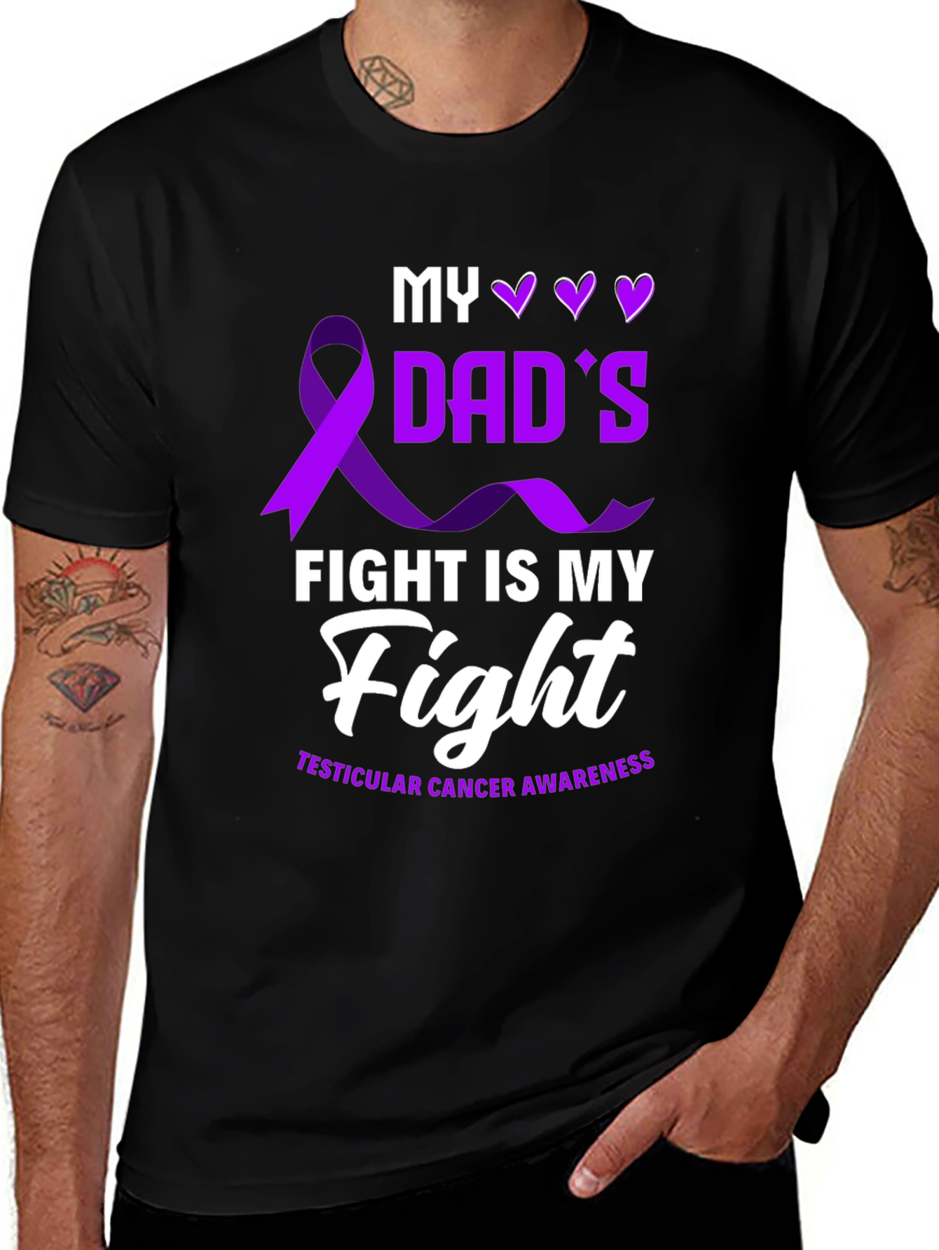 Dads Fight T-Shirt - Testicular Cancer Awareness