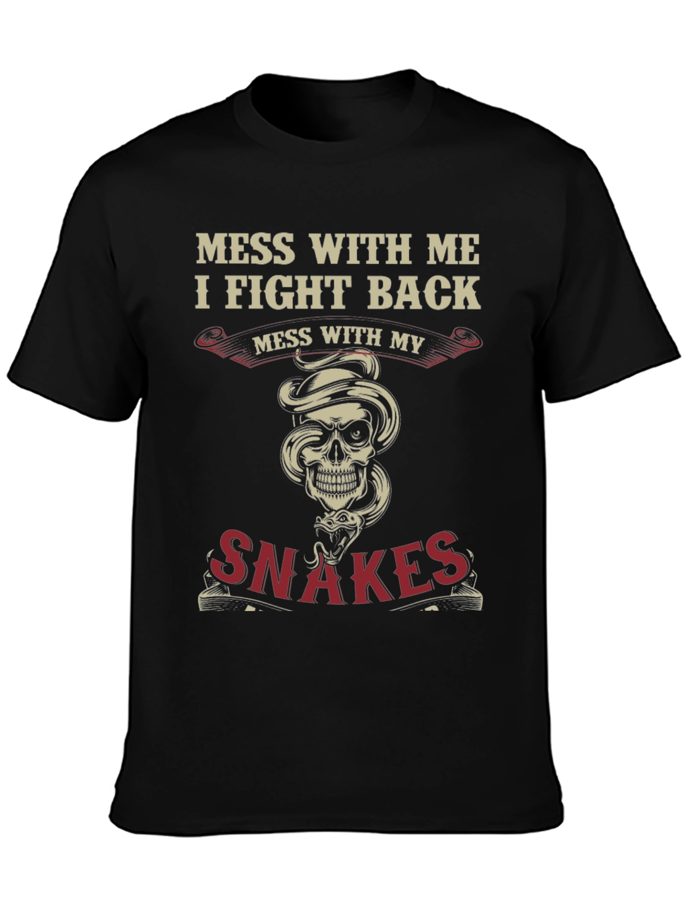 Skull Snake T-Shirt - Mess with Me Design