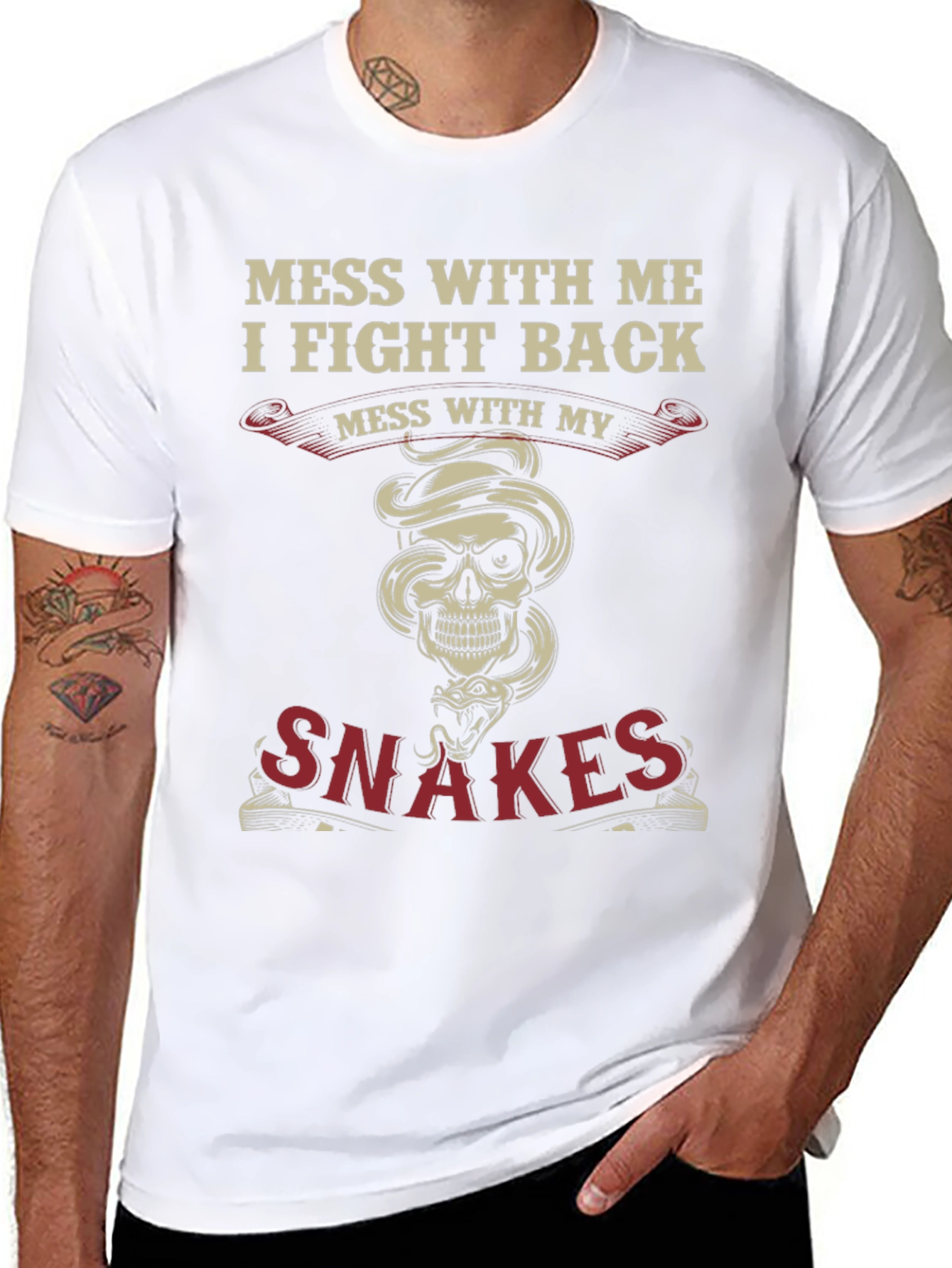 Skull Snake T-Shirt - Mess with Me Design