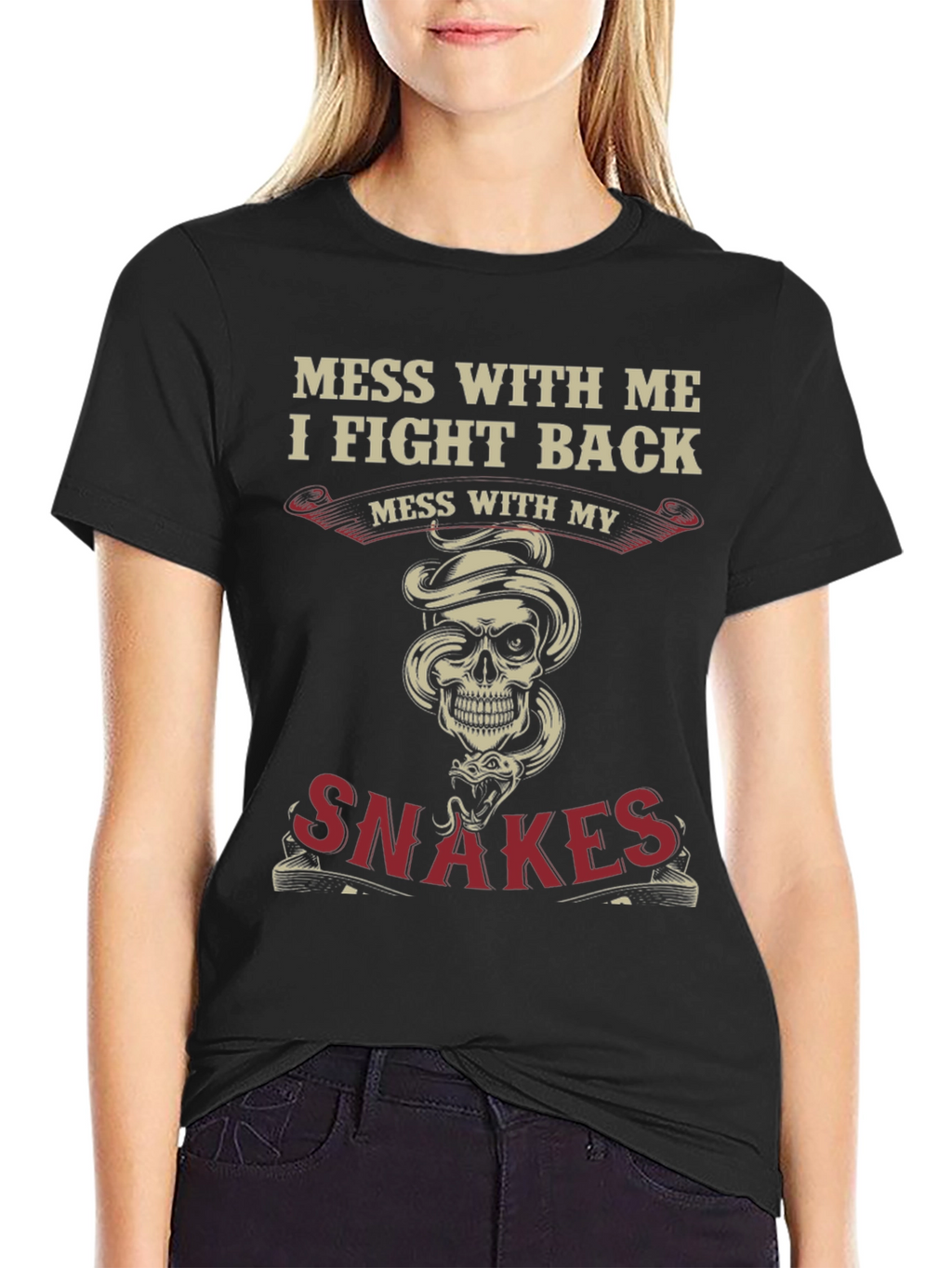 Skull Snake T-Shirt - Mess with Me Design