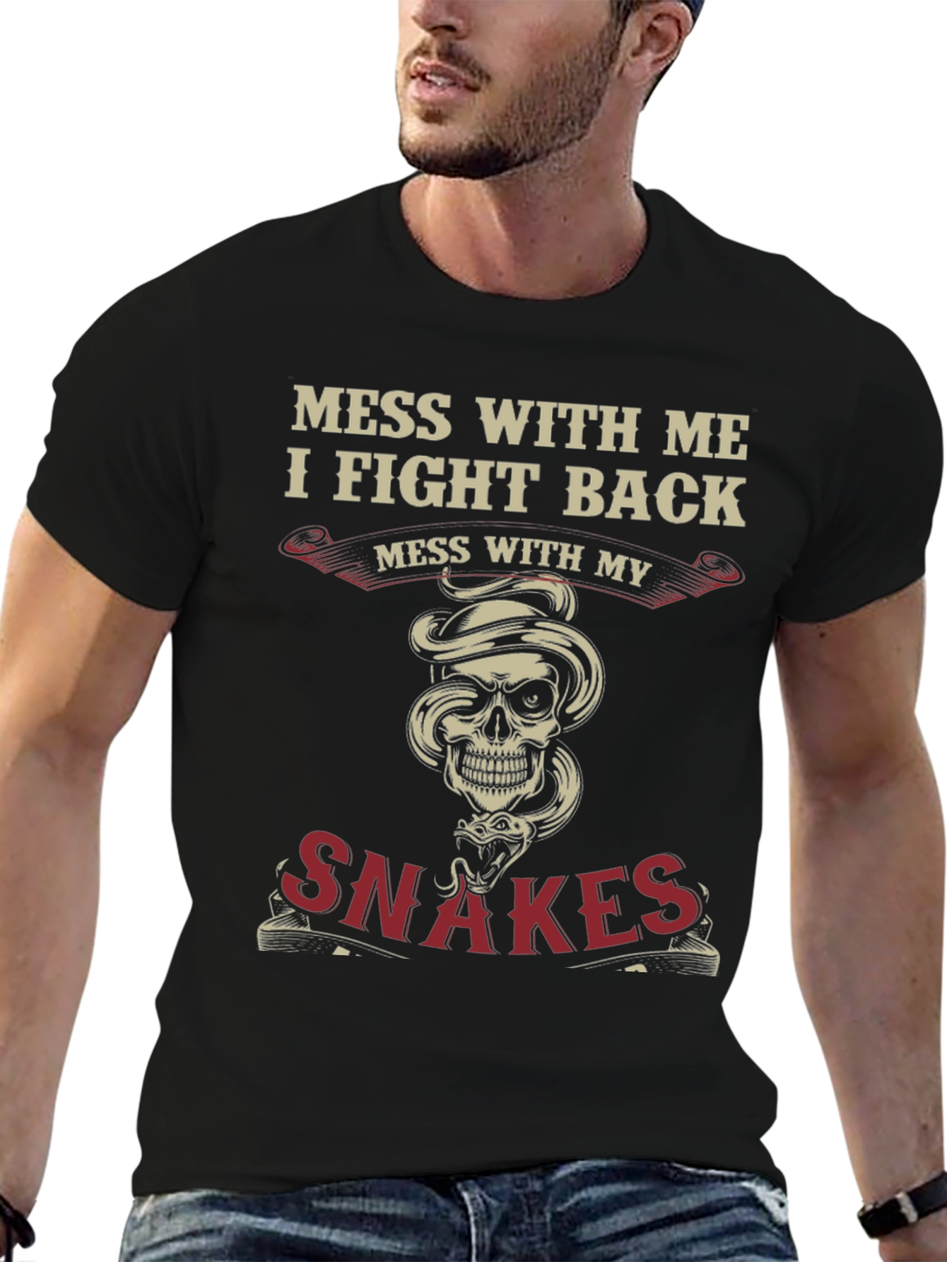 Skull Snake T-Shirt - Mess with Me Design
