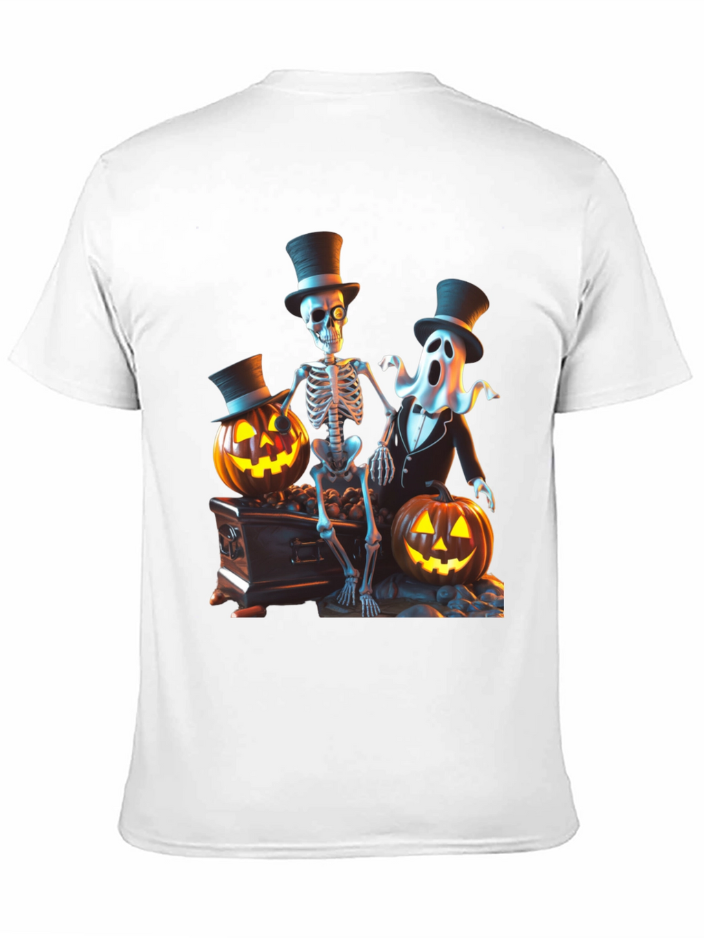 Halloween Skeleton Ghost Pumpkin T-Shirt
