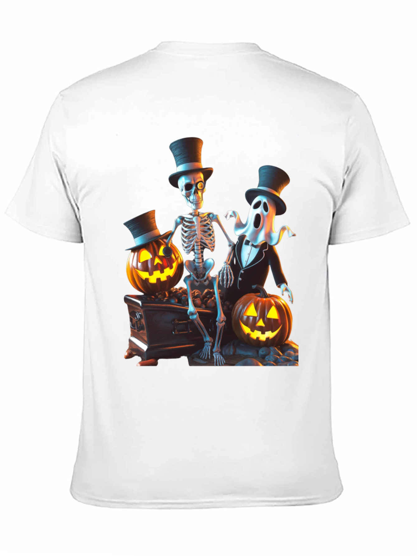 Halloween Skeleton Ghost Pumpkin T-Shirt