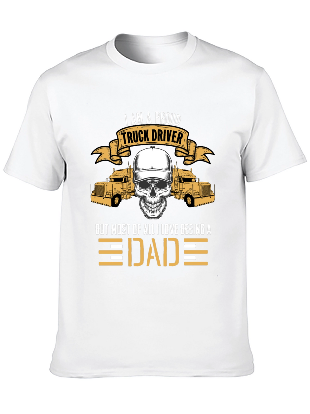 Proud Trucker Dad Graphic Tee - Black Cotton Blend