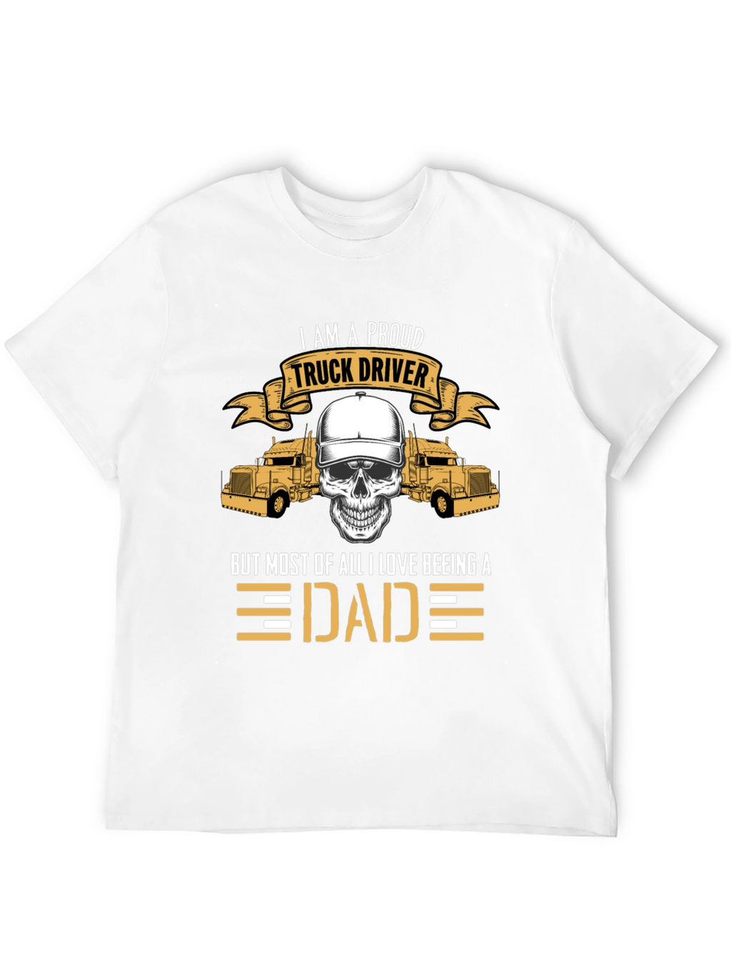 Proud Trucker Dad Graphic Tee - Black Cotton Blend