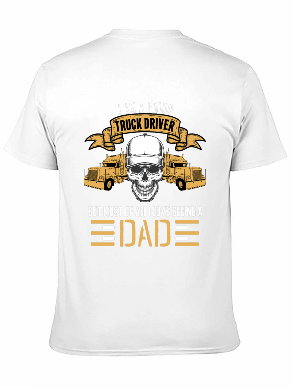 Proud Trucker Dad Graphic Tee - Black Cotton Blend