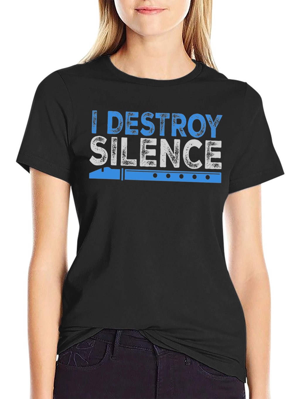 I Destroy Silence Flute Player T-Shirt