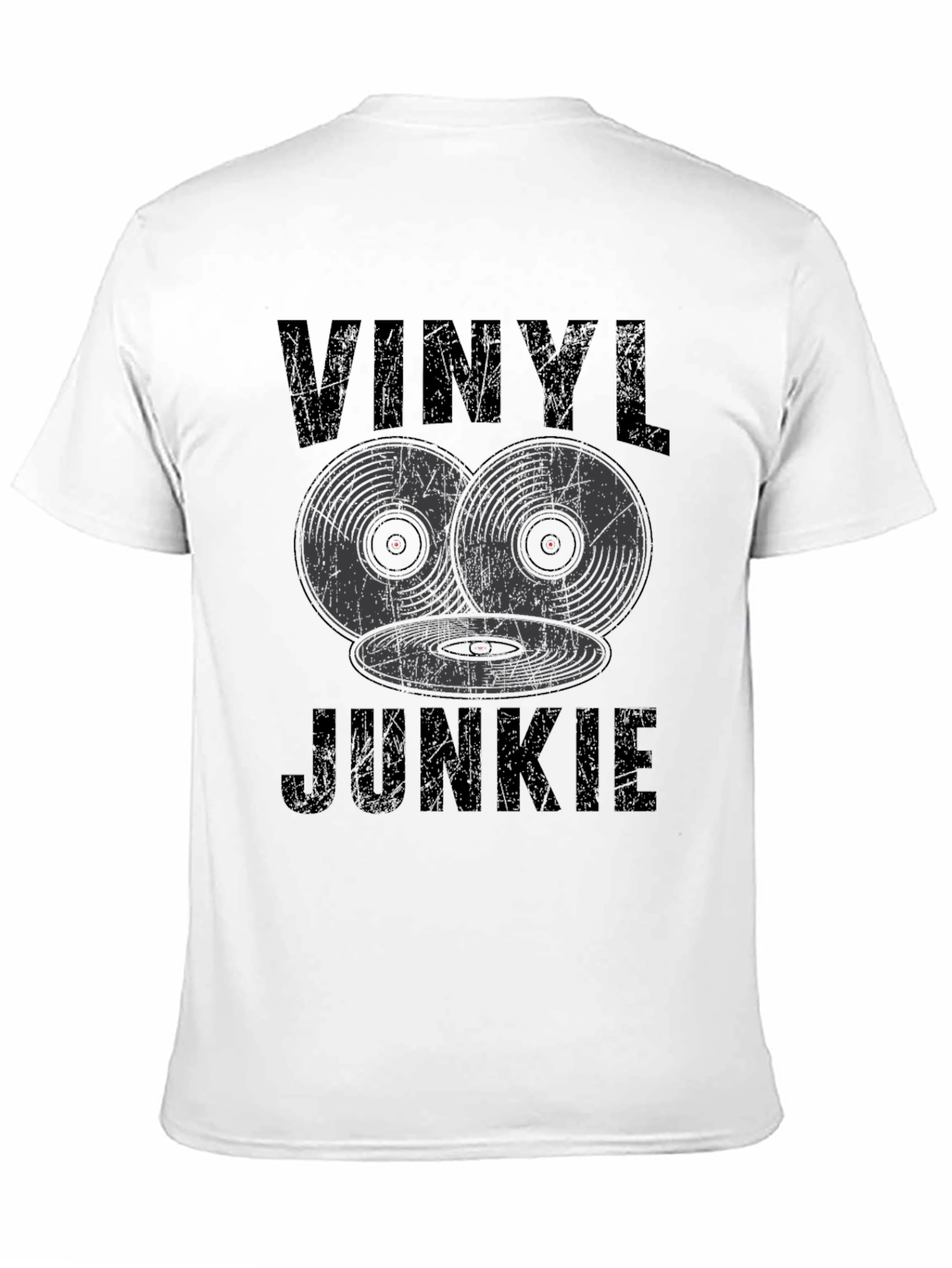 Vinyl Junkie Graphic Tee - Black Record Lover T-Shirt