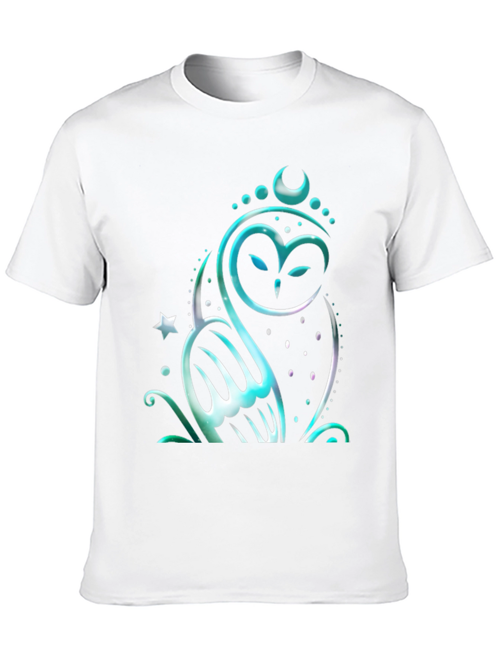 Mystical Owl Graphic Tee - Black Cotton Blend Shirt